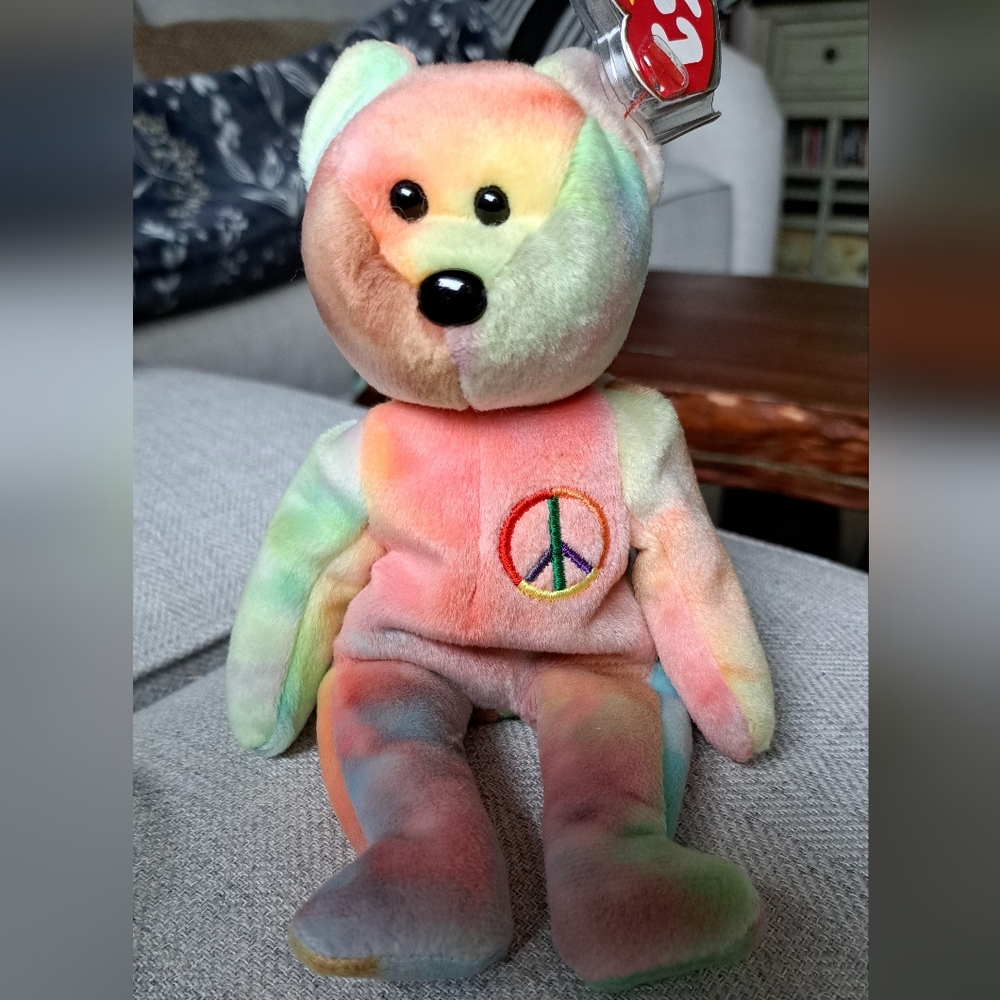 TY Beanie Babies PEACE TIE DYE BEAR